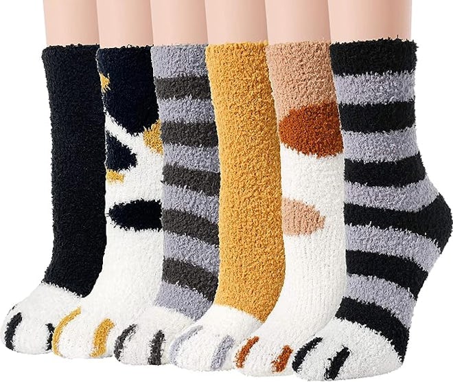 Ginmewrae Fluffy Slipper Socks