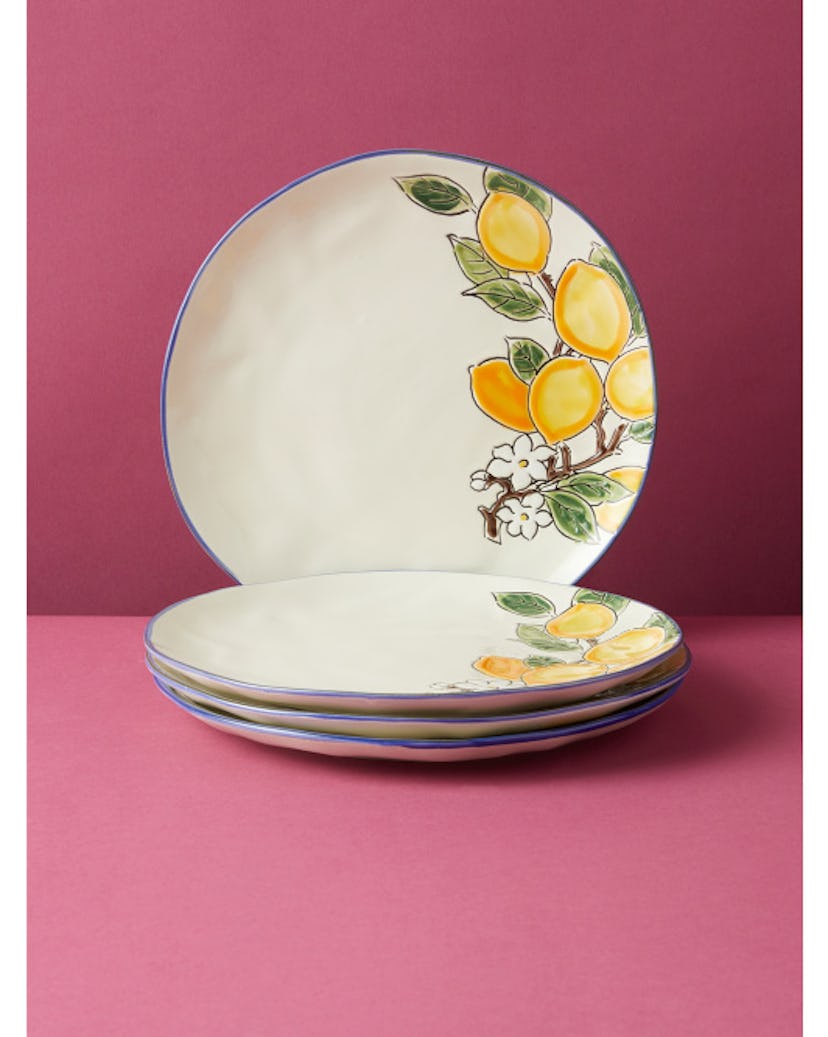 Blue Sky Clayworks 4-Pack Lemon Valley Dinner Plates