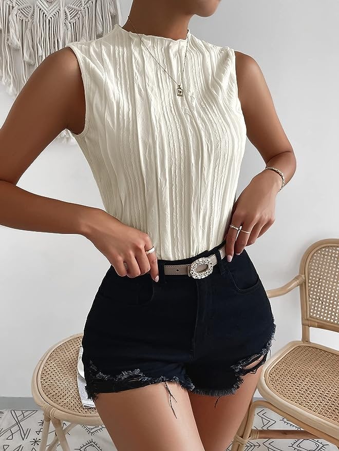 Verdusa Sleeveless Textured Tank Top