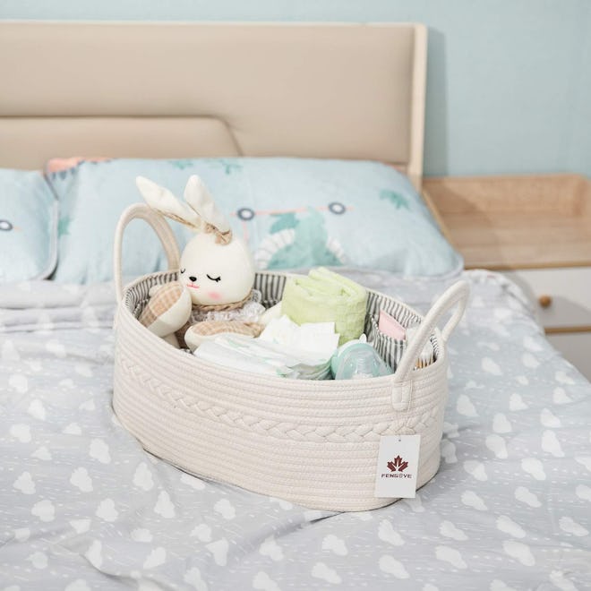 AUNHUIT Extra Large Woven Cotton Rope Caddy  