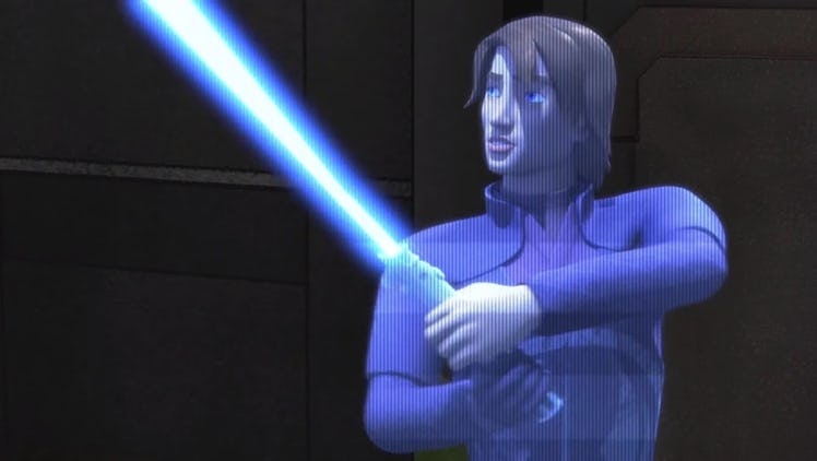 Anakin Skywalker's hologram in 'Rebels.'