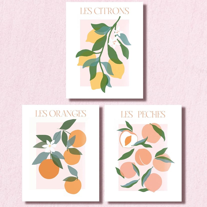 3-Piece Wall Art Fruit Botanical Prints