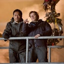 Ken Watanabe and Gareth Edwards on the set of 2014's 'Godzilla'
