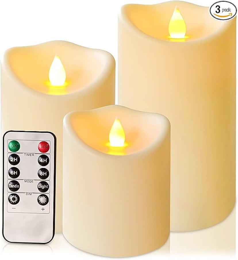 Enido Flameless Remote Control Flickering Candles 
