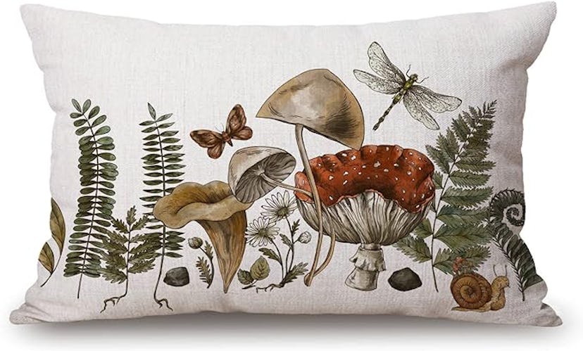 Solekla Magic Mushroom Lumbar Throw Pillow 