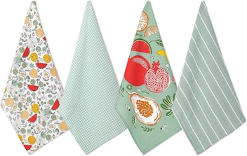 Set of 4 Folkulture Fruity Fiesta Kitchen Towels with Hanging Loop