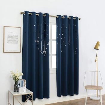  MANGATA CASA Kids Blackout Curtains with Moon & Star for Cutouts