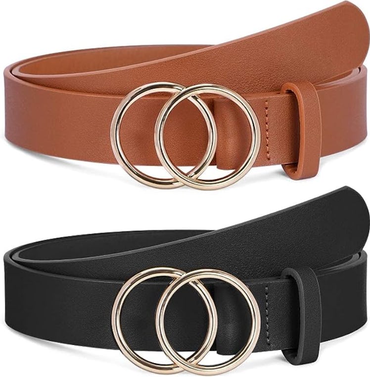  Faux Leather with Double O-Ring Buckle