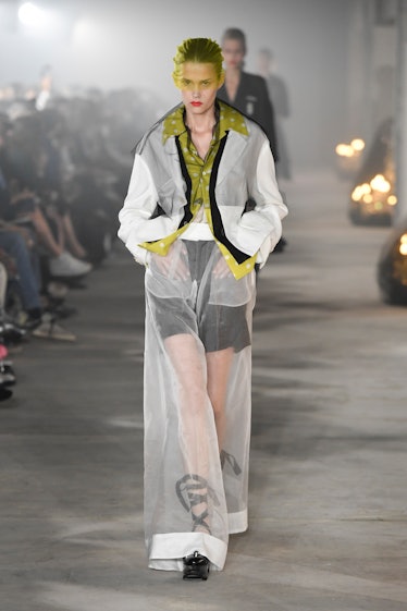 A model walks the runway during the Undercover Ready to Wear Spring/Summer 2024 fashion show as part...