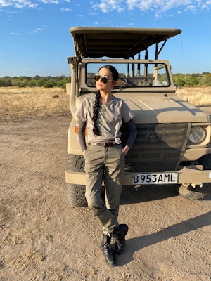 The author, Jennifer Yee, during a safari trip. 