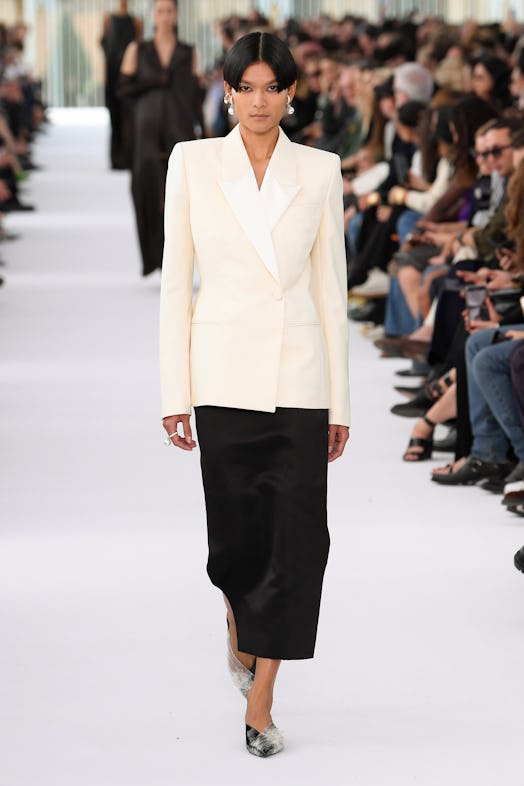Model on the runway at Givenchy Ready To Wear Spring 2024 held at Ecole Militaire on September 28, 2...