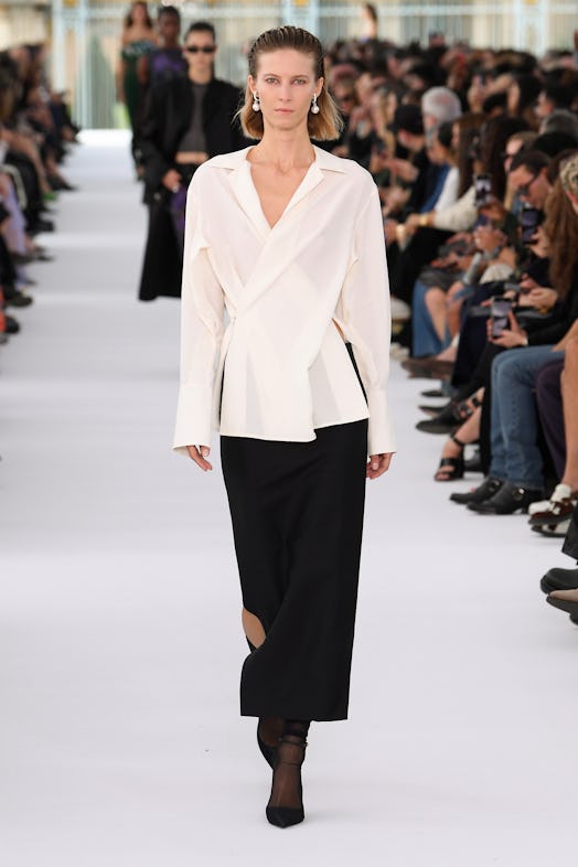 Model on the runway at Givenchy Ready To Wear Spring 2024 held at Ecole Militaire on September 28, 2...