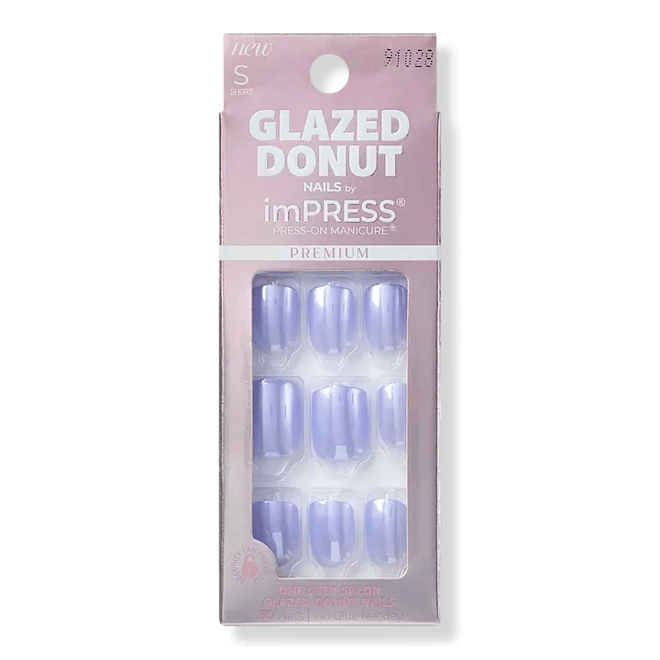 Kiss imPRESS Glazed Donut Press-On Manicure, Berry Glaze