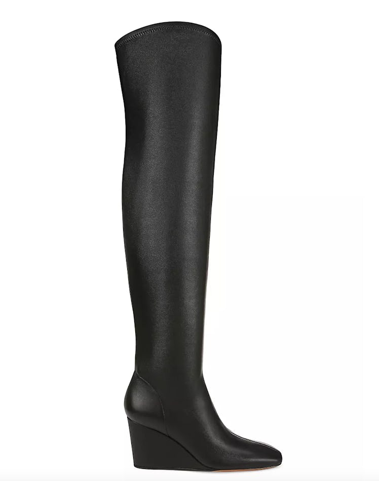 Vince Leather Wedge Boots