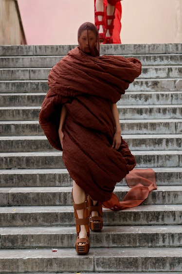 A model walks the runway during the Rick Owens Womenswear Spring/Summer 2024 show as part of Paris F...