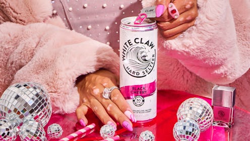 Nails Inc. released White Claw-inspired nail polish colors in Sept. 2023. Here, the Black Cherry Nai...