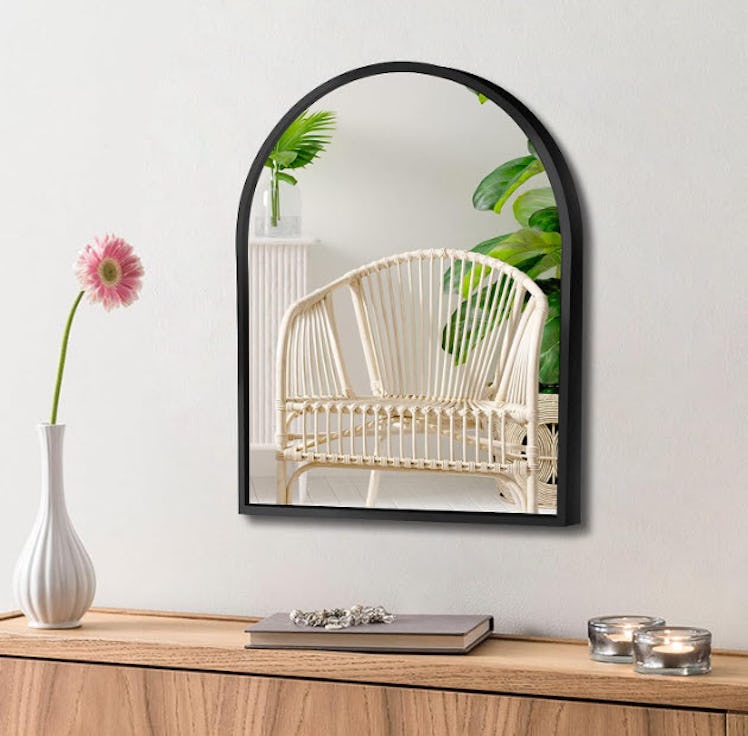 MYlovelylands 10x13 inch Black Small Arched Mirror
