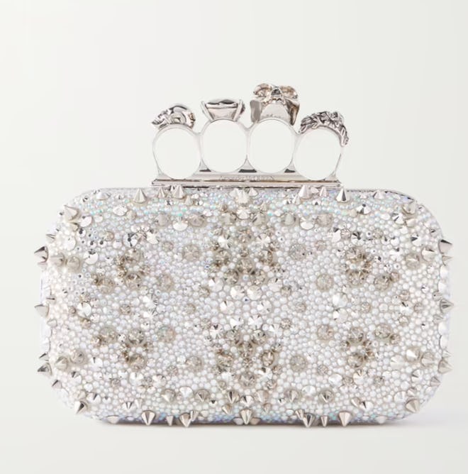 Alexander McQueen Embellished Leather Clutch 
