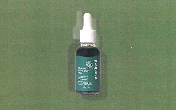 a bottle of cocokind's chlorophyll discoloration serum