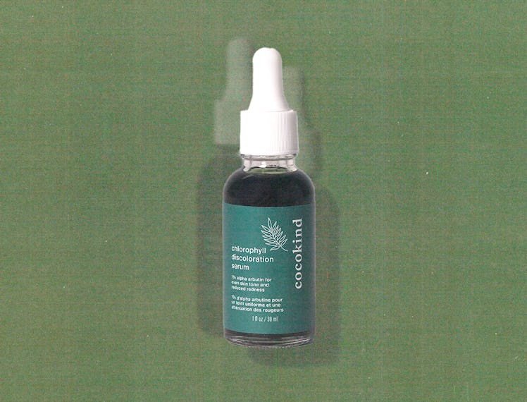a bottle of cocokind's chlorophyll discoloration serum