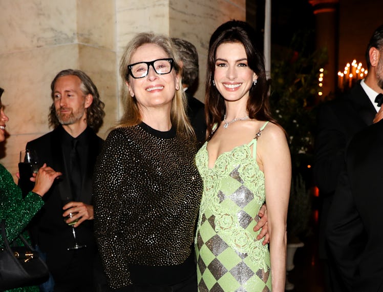 Meryl Streep and Anne Hathaway at The Clooney Foundation for Justice, Albie Awards Gala, September 2...