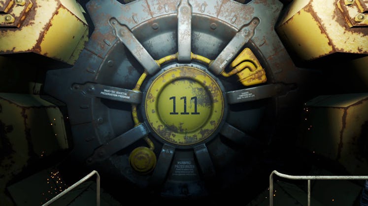 The massive Vault 111 door from Fallout 4