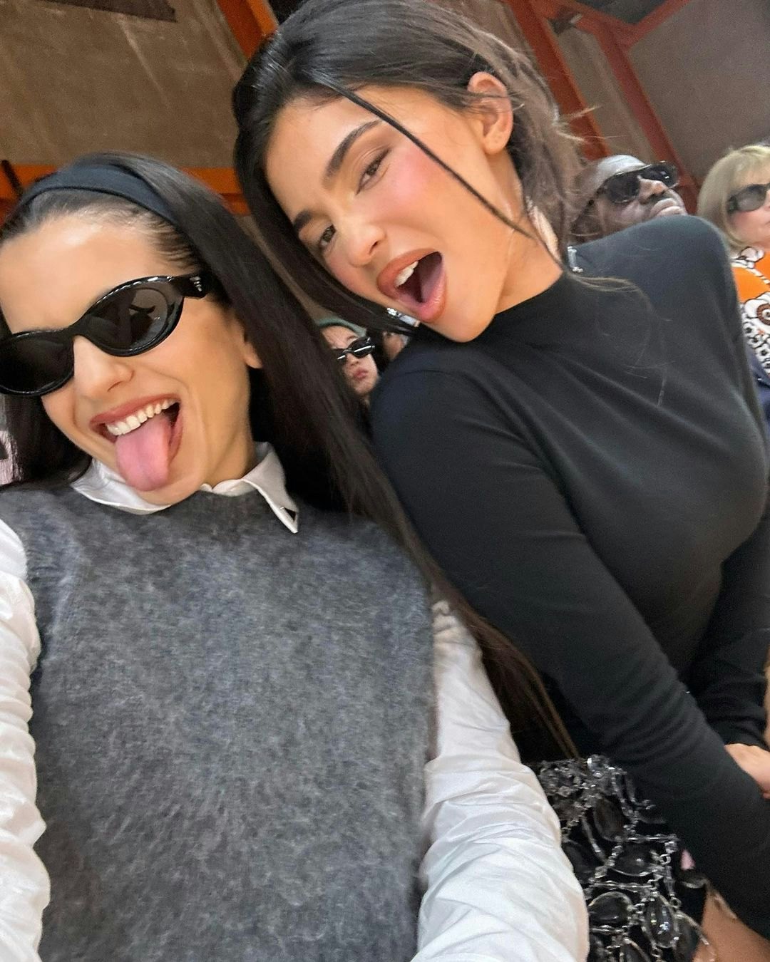 All the Times Kylie Jenner & Rosalía Sat Together During Fashion Week