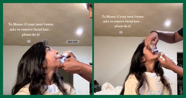 A TikTok mom went viral for shaving her daughter's facial hair, causing several users to applaud the...