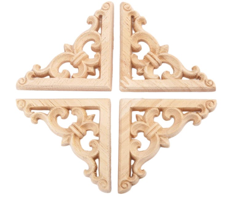 MUXSAM Wood Carved Appliques Onlays (4-Piece)