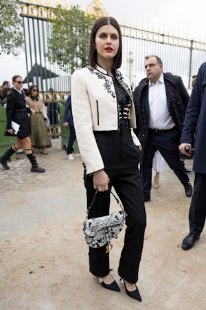 Alexandra Daddario attends Christian Dior's Spring 2024 Paris Fashion Week show. 