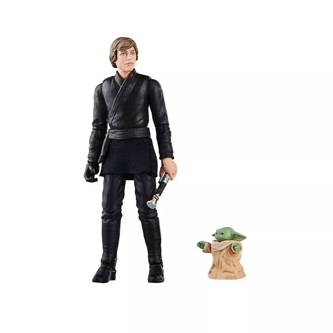 Vintage Luke Skywalker and Grogu Action Figures