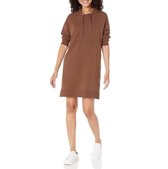 The Drop Iona Long-Sleeve Hooded Sweatshirt Dress