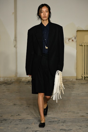 Model on the runway at Carven Ready To Wear Spring 2024 on September 30, 2023 in Paris, France.