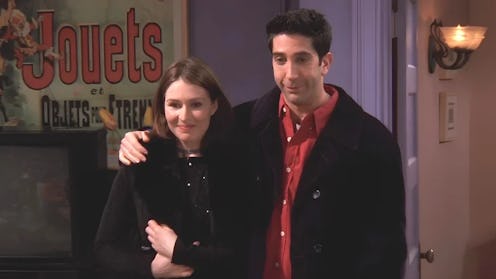 Helen Baxendale and David Schwimmer as Emily Waltham and Ross Gellar in 'Friends'