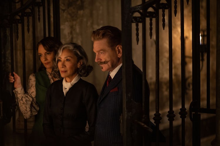 Tina Fey Michelle Yeoh and Kenneth Branagh in A Haunting in Venice
