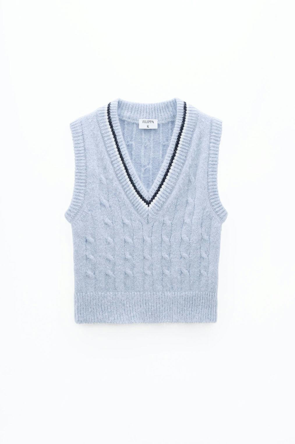 Braided Mohair Vest Ice Blue