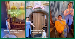 The Bibbidi Bobbidi Boutique at Disneyland also welcomes in little boys who dream of being a prince ...