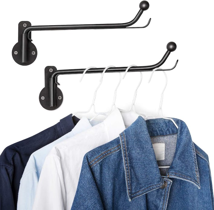 Mkono Wall Mounted Clothes Hanger with Swing Arm (2-Pack)