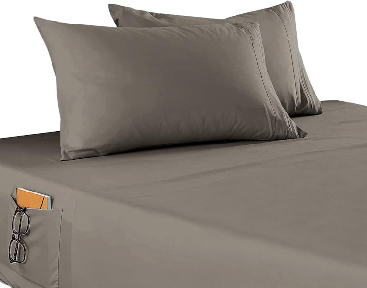 Elegant Comfort 4-Piece Sheet Set with Side Storage Pockets