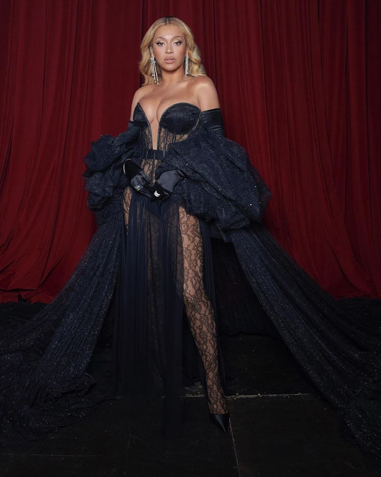 Beyoncé wears a custom Dolce & Gabbana look during her "Renaissance" world tour.