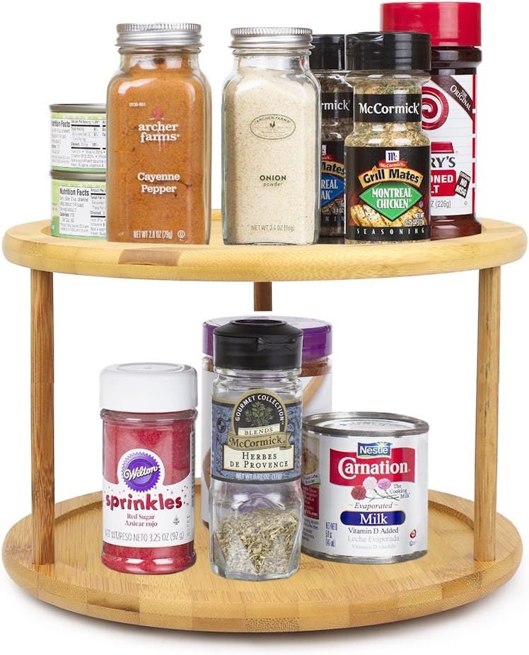  Greenco Bamboo Lazy Susan Turntable Spice Rack