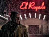 Jon Hamm as Laramie Seymour Sullivan/Dwight Broadbeck in 'Bad Times at the El Royale'