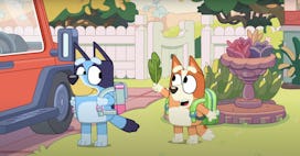 Bluey and bingo are ready for school, in a list of Bluey Episodes About School