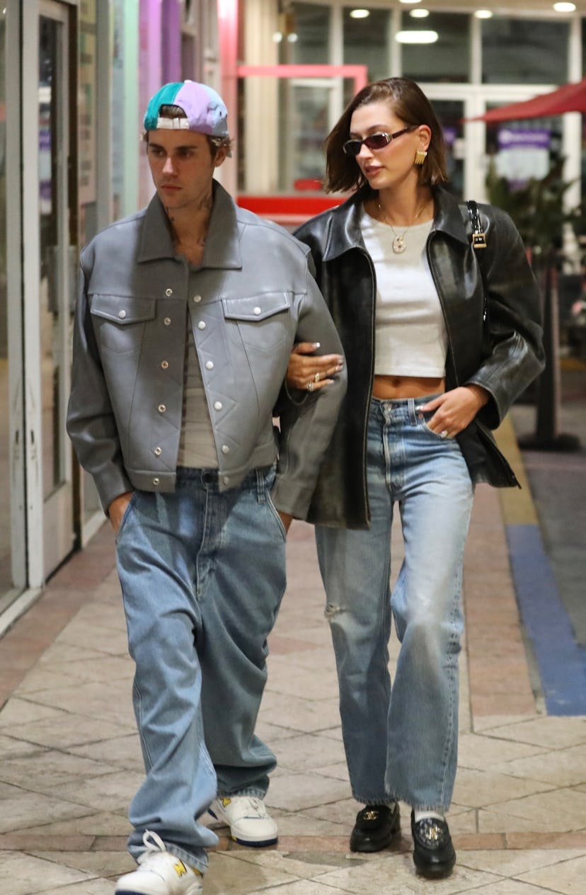 Justin and Hailey Bieber arrive for dinner at Sushi Park in West Hollywood, September 5, 2023.
