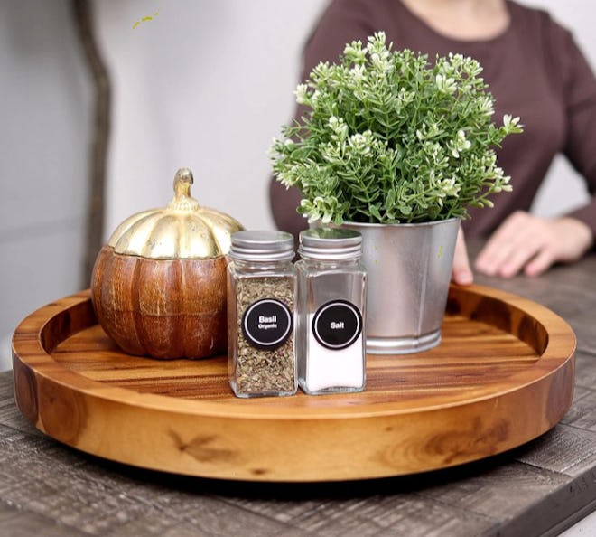 rabaha Acacia Lazy Susan Organizer