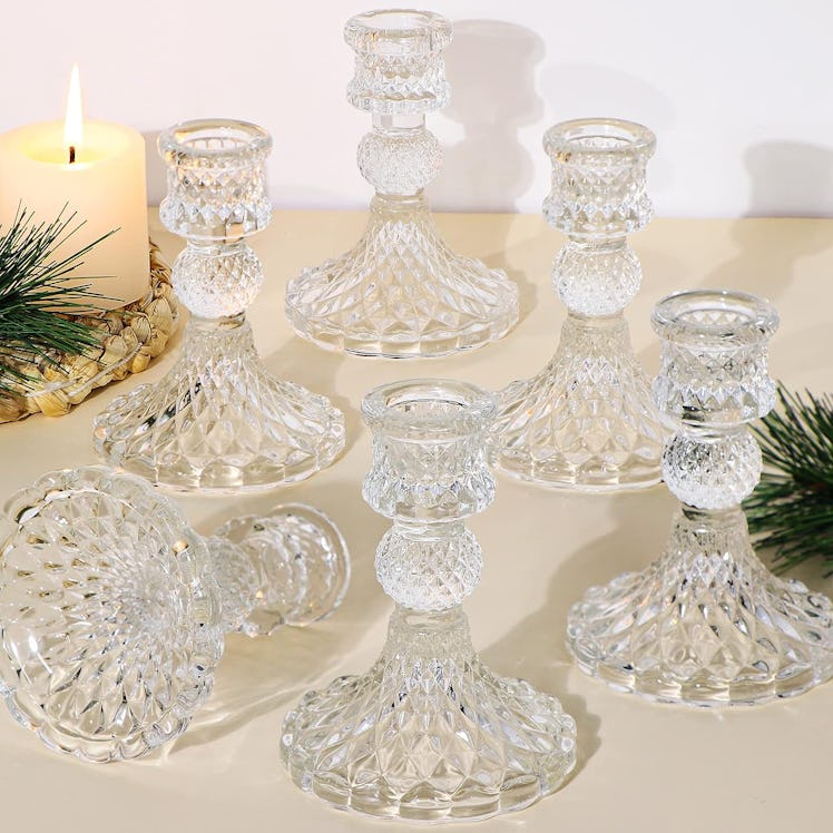 Simeitol Glass Candle Holder (6-Pack)
