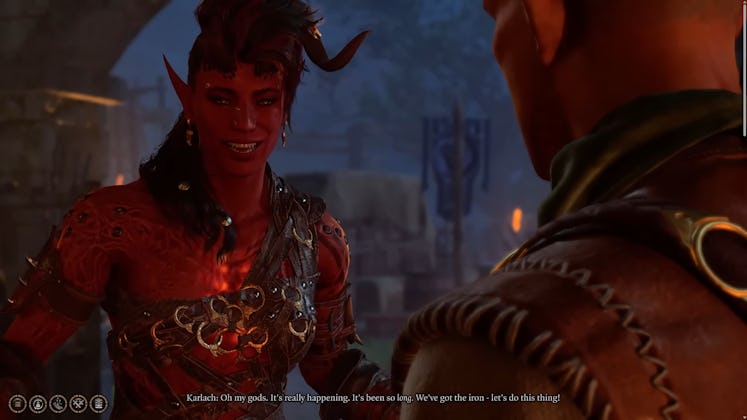screenshot of Karlach from Baldur's Gate 3