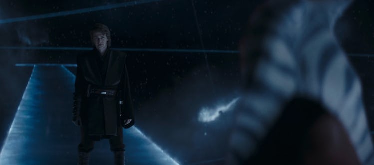 Ahsoka Tano (Rosario Dawson) encounters Anakin Skywalker (Hayden Christensen) in Ahsoka