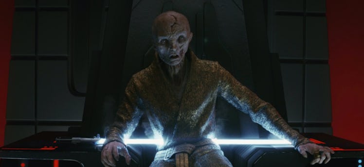 Supreme Leader Snoke (Andy Serkis) gets bisected in 'Star Wars: Episode VIII - The Last Jedi'