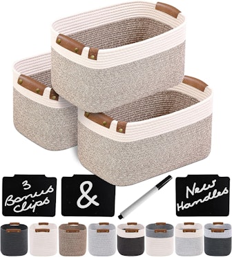 Chat Blanc Cotton Rope Storage Baskets (Set of 3)